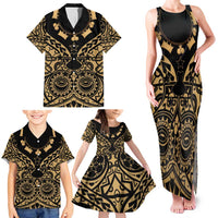 Austral Islands Family Matching Tank Maxi Dress and Hawaiian Shirt Tuhaa Pae Penu Stars Necklace Gold - Polynesian Pride