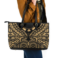 Austral Islands Leather Tote Bag Tuhaa Pae Penu Stars Necklace Gold LT14 - Polynesian Pride