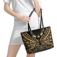 Austral Islands Leather Tote Bag Tuhaa Pae Penu Stars Necklace Gold LT14 - Polynesian Pride