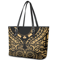 Austral Islands Leather Tote Bag Tuhaa Pae Penu Stars Necklace Gold LT14 - Polynesian Pride