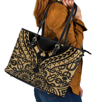 Austral Islands Leather Tote Bag Tuhaa Pae Penu Stars Necklace Gold LT14 - Polynesian Pride
