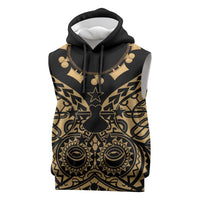 Austral Islands Sleeveless Hoodie Tuhaa Pae Penu Stars Necklace Gold - Polynesian Pride