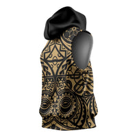 Austral Islands Sleeveless Hoodie Tuhaa Pae Penu Stars Necklace Gold - Polynesian Pride