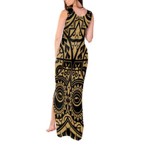 Austral Islands Tank Maxi Dress Tuhaa Pae Penu Stars Necklace Gold LT14 - Polynesian Pride