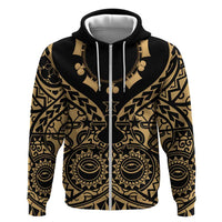 Austral Islands Zip Hoodie Tuhaa Pae Penu Stars Necklace Gold - Polynesian Pride