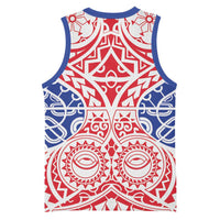 Austral Islands Basketball Jersey Tuhaa Pae Penu Stars Necklace Red LT14 - Polynesian Pride