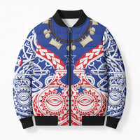 Austral Islands Bomber Puffer Jacket Tuhaa Pae Penu Stars Necklace Red LT14 Unisex Red - Polynesian Pride