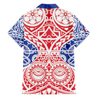 Austral Islands Family Matching Off Shoulder Short Dress and Hawaiian Shirt Tuhaa Pae Penu Stars Necklace Red - Polynesian Pride