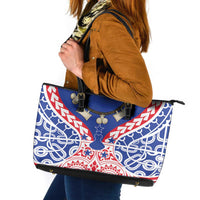 Austral Islands Leather Tote Bag Tuhaa Pae Penu Stars Necklace Red LT14 Red - Polynesian Pride