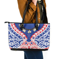Austral Islands Leather Tote Bag Tuhaa Pae Penu Stars Necklace Red LT14 - Polynesian Pride