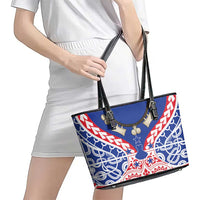 Austral Islands Leather Tote Bag Tuhaa Pae Penu Stars Necklace Red LT14 - Polynesian Pride