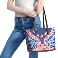 Austral Islands Leather Tote Bag Tuhaa Pae Penu Stars Necklace Red LT14 - Polynesian Pride