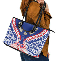 Austral Islands Leather Tote Bag Tuhaa Pae Penu Stars Necklace Red LT14 - Polynesian Pride