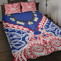 Austral Islands Quilt Bed Set Tuhaa Pae Penu Stars Necklace Red - Polynesian Pride