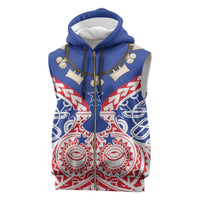 Austral Islands Sleeveless Zip Hoodie Tuhaa Pae Penu Stars Necklace Red LT14 Red - Polynesian Pride