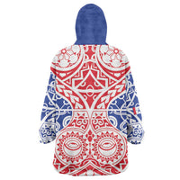 Austral Islands Wearable Blanket Hoodie Tuhaa Pae Penu Stars Necklace Red LT14 - Polynesian Pride
