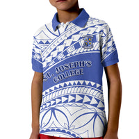 Personalised Samoa St Josephs College Kid Polo Shirt Marist Brothers Samoan Pattern LT14 Kid Blue - Polynesian Pride