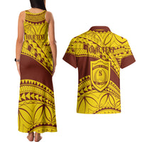 Personalised Samoa College Couples Matching Tank Maxi Dress and Hawaiian Shirt Samoan Pattern LT14 - Polynesian Pride