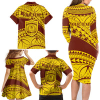 Personalised Samoa College Family Matching Long Sleeve Bodycon Dress and Hawaiian Shirt Samoan Pattern LT14 - Polynesian Pride