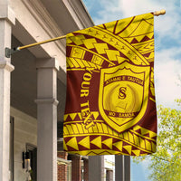 Personalised Samoa College Garden Flag Samoan Pattern LT14 House Flag Gold - Polynesian Pride