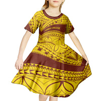Personalised Samoa College Kid Short Sleeve Dress Samoan Pattern LT14 - Polynesian Pride