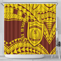 Personalised Samoa College Shower Curtain Samoan Pattern LT14 - Polynesian Pride