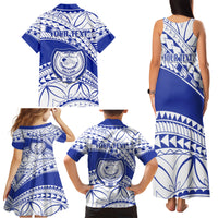 Personalised Samoa Safata College Family Matching Tank Maxi Dress and Hawaiian Shirt Samoan Pattern LT14 - Polynesian Pride