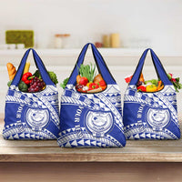 Personalised Samoa Safata College Grocery Bag Samoan Pattern LT14 3-pack One Size Blue - Polynesian Pride