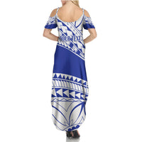 Personalised Samoa Safata College Summer Maxi Dress Samoan Pattern LT14 - Polynesian Pride