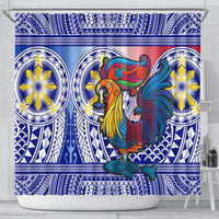 Philippines Shower Curtain Filipino Sarimanok With Polynesian Tattoo LT14 - Polynesian Pride