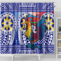 Philippines Shower Curtain Filipino Sarimanok With Polynesian Tattoo LT14 - Polynesian Pride