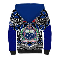 Samoa 685 Sherpa Hoodie Samoan Coat Of Arms Simple Style LT14 - Polynesian Pride