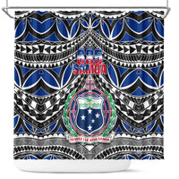 Samoa 685 Shower Curtain Samoan Coat Of Arms Simple Style LT14 Blue - Polynesian Pride