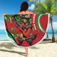 Mele Kalikimaka Hawaii Beach Blanket Mongoose Santa With Ohia Lehua LT14 - Polynesian Pride