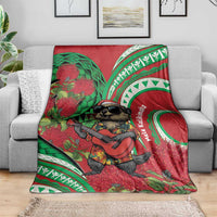 Mele Kalikimaka Hawaii Blanket Mongoose Santa With Ohia Lehua LT14 - Polynesian Pride