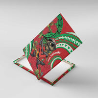 Mele Kalikimaka Hawaii Canvas Wall Art Mongoose Santa With Ohia Lehua LT14 With Frame Red - Polynesian Pride