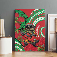 Mele Kalikimaka Hawaii Canvas Wall Art Mongoose Santa With Ohia Lehua LT14 - Polynesian Pride
