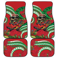 Mele Kalikimaka Hawaii Car Mats Mongoose Santa With Ohia Lehua
