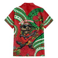 Mele Kalikimaka Hawaii Family Matching Mermaid Dress and Hawaiian Shirt Mongoose Santa With Ohia Lehua