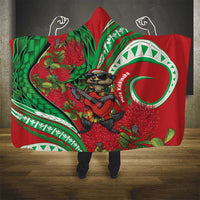 Mele Kalikimaka Hawaii Hooded Blanket Mongoose Santa With Ohia Lehua LT14 - Polynesian Pride