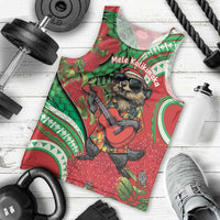 Mele Kalikimaka Hawaii Men Tank Top Mongoose Santa With Ohia Lehua LT14 - Polynesian Pride