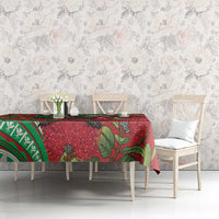 Mele Kalikimaka Hawaii Tablecloth Mongoose Santa With Ohia Lehua LT14 - Polynesian Pride