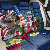 United States And Samoa Back Car Seat Cover USA Flag Eagle Mix Samoan Coat Of Arms LT14 - Polynesian Pride