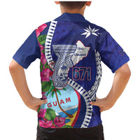 Biba Guam Liberation Day Family Matching Mermaid Dress and Hawaiian Shirt Tano y Chamoru Latte Stone Blue