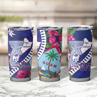 Biba Guam Liberation Day Tumbler Cup Tano y Chamoru Latte Stone Blue