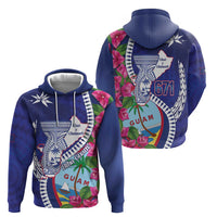 Biba Guam Liberation Day Zip Hoodie Tano y Chamoru Latte Stone Blue
