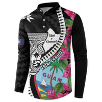 Biba Guam Liberation Day Button Sweatshirt Tano y Chamoru Latte Stone Black