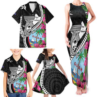 Biba Guam Liberation Day Family Matching Tank Maxi Dress and Hawaiian Shirt Tano y Chamoru Latte Stone Black