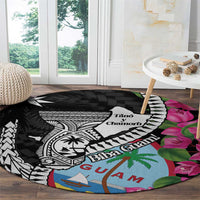 Biba Guam Liberation Day Round Carpet Tano y Chamoru Latte Stone Black