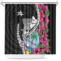 Biba Guam Liberation Day Shower Curtain Tano y Chamoru Latte Stone Black LT14 Black - Polynesian Pride